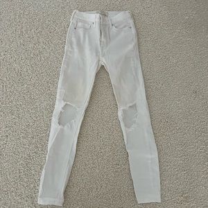 Free People High Rise White Jeans
